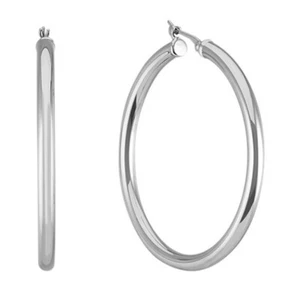 Pendientes de aro de plata esterlina 925 estampados Italia de 1 pulgada aros de gancho francés - Imagen 1 de 5