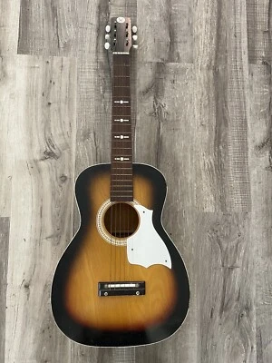 Vintage Silvertone Acoustic Parlor Guitar Sears Roebuck Co. May Harmony 6 String - Image 1 of 4