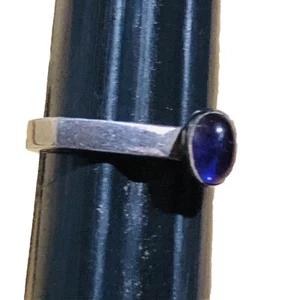 Anillo Cabujón Amatista Tapa Plana Talla 5.5 Set en Plata 925 - Imagen 1 de 10