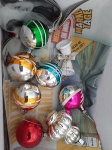 Set Christbaumschmuck, DDR, kleine Kugeln, Silber, Glocken - Bild 1 von 1