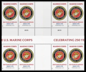 US 6011 Marine Corps 250 Years F cross gutter block 2x4 MNH 2025 after 6/1 - Picture 1 of 1