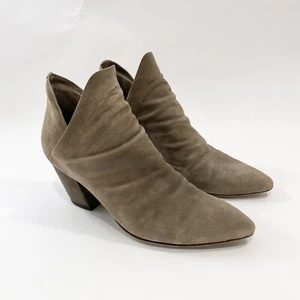 Officine Creative Sabine Ankle Boot Women’s 7.5 Gray/Beige Suede Point Toe Ruche - Picture 1 of 24