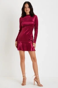 Mini Abito Lulu's Nuovo con etichette Perfetto Charm Velluto Finto Collo a Livelli - Taglia X Large - Foto 1 di 2