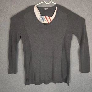 J. Jill Women Sweater Medium Solid Gray Long Sleeve Tight Knit - Bild 1 von 12
