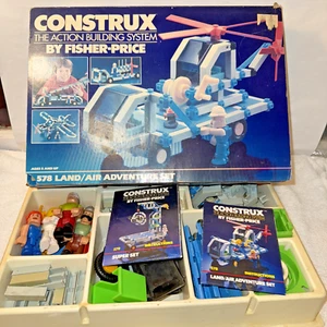 Fisher Price Construx sets x2 Pieces Figures Manuals Box 578 579 vintage build - Picture 1 of 18