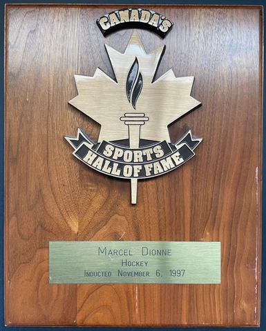 Marcel Dionne Autographed Signed Canada's Sports Hall of Fame Plaque NHL Hockey Cover