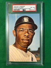 1970 NEW YORK YANKEES CLINIC SCHEDULE POSTCARD HORACE CLARKE PSA 6