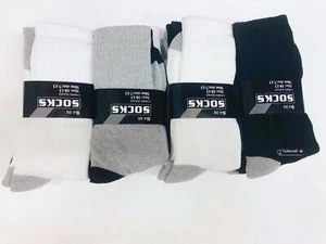 3 6 9 12 Pairs Men's Sport Athletic Work Cotton Crew Solid Socks Size 9-11 10-13 - Picture 1 of 7
