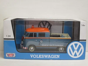 VW T1 DoKa flatbed car "VW customer service" box motormax 79555 1:24 - Picture 1 of 5