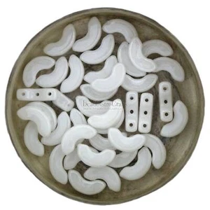 30 Stck. Tschechische ARCOS Les Perles Par Puca® 3-Loch Perlen - Kreide WEISS GLANZ - Bild 1 von 10