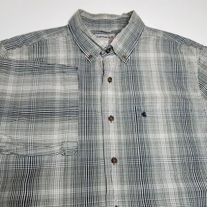 Carhartt Essential Shirt Mens LT Tall Glen Plaid Button Down Casual Relaxed Fit - Picture 1 of 8
