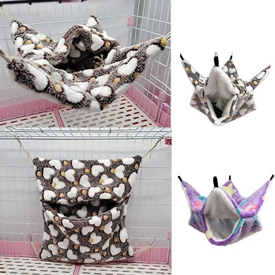 Pequeña jaula para mascotas hamaca colgante saco de siesta para mascotas saco de dormir cama casa suave cálida Foto 1 de 4