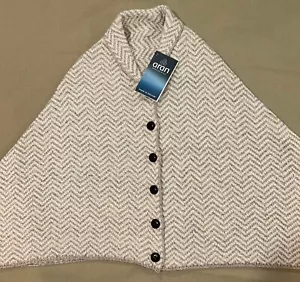 NEW Aran Woollen Mills Ireland Sweater Cape Merino Wool Khaki Tan Jacket READ - Picture 1 of 5