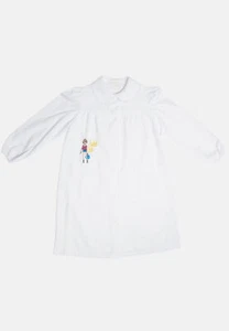Baby Elementary School Apron White with Buttons Made in Italy 6 - 15 Years - Picture 1 of 3