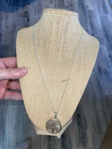 Tree Of Life Clear Back Stone Necklace Pendant 20 Inch Chain - Picture 1 of 6