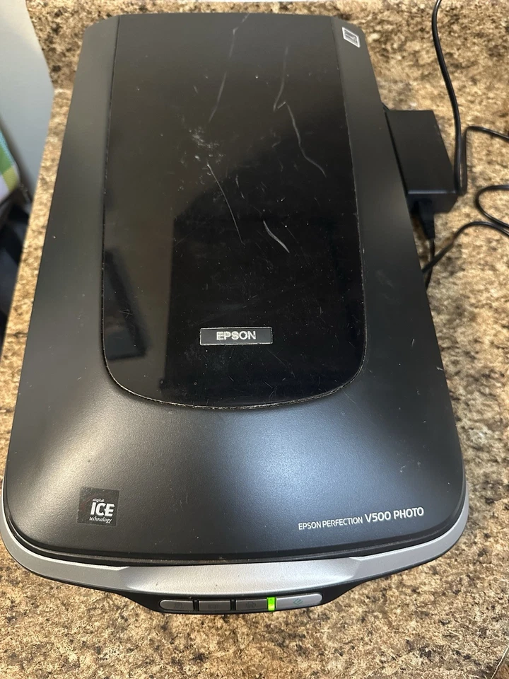 Epson Perfection V500 Photo Scanner J251A Hard Wired Power Cord Tested Working!! - Image 1 of 4