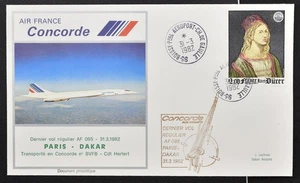 FRANCE to SENEGAL 1982 Dürer/Durer on AF CONCORDE Plane Last Flight Cover LOOK - Picture 1 of 3
