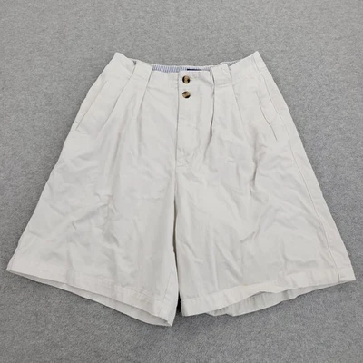 Tommy Hilfiger Shorts Boys 10 VTG 90s White Chino Pleated Pockets - Image 1 of 4