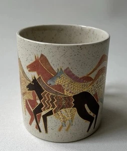 Vintage Laurel Burch 1990 Native Horses Coffee Mug Made in Japan -C42 - Bild 1 von 10