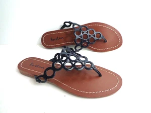 Sandalias planas BODIN U 37 EE. UU. 6,5 M charol azul punta tanga zapatos INDIA - Imagen 1 de 7