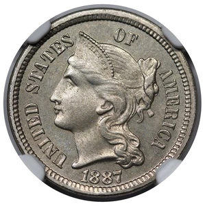 1887 3 Cent Nickel Proof, NGC PF64 - Picture 1 of 4