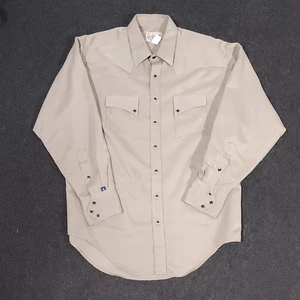 Rockmount Ranch Wear Western Pearl Snap Shirt Men Large Relaxed Beige Cowboy USA - Picture 1 of 15