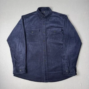 Uniqlo Shirt Mens Small Navy Overshirt Corduroy Jumbo Cord Shacket Factory Chore - Picture 1 of 11