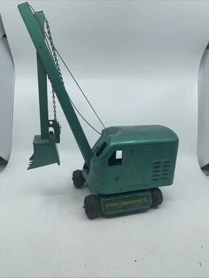Vtg Structo Construction Co. Green Pressed Steel Steam Shovel Excavator - Image 1 of 4