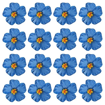 Clip de pelo azul 16 piezas flores de hibisco hawaiano espuma flores artificiales Foto 1 de 4