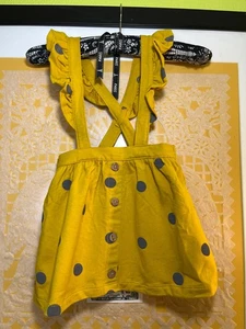 Wonder Nation 2T Niñas Amarillo Lunares Tirantes Falda Mezcla Algodón Jersey - Imagen 1 de 6