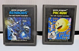 Asteroids & Pacman (Atari 2600, 1981) Authentic Cartridge Only lot 2 - Picture 1 of 7