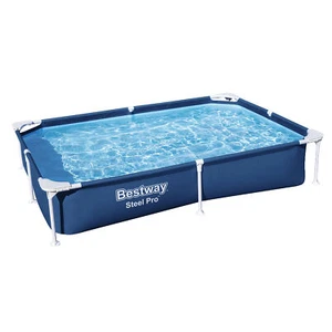 Bestway Steel Pro 87" x 59" x 17" Rectangular Above Ground Outdoor Swimming Pool - Picture 1 of 10