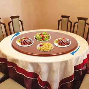 Round 27.56" Oak Lazy Susan Organizer Wooden Turntable Wood Tray For Table - Picture 1 of 18