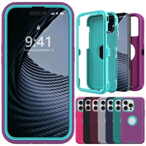 For Apple iPhone 14/Pro/Pro Max/Plus Rugged Rubber Case Phone Shockproof Cover - Picture 1 of 54
