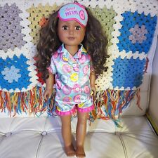 Cititoy My Life Doll 18" Sweet Dreams Brown Skin Hair Eyes Long Soft Curly Hair