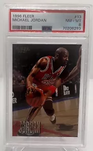 1996-97 Fleer Michael Jordan #13 Chicago Bulls HOF PSA 8 NM-MT - Picture 1 of 2