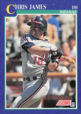 1991 Score #491 Chris James - Image 1 of 2