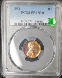 1964 Lincoln Memorial Penny PCGS Graded PR 67 RD Toned #303 - Picture 1 of 4
