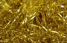 Tinsel Shred - Christmas Gift Hamper Basket Box Filler Packaging - SHINY GOLD