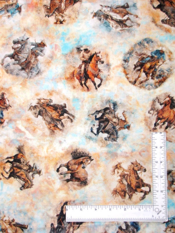 Vaquera Vaquera Western Tela Por Yarda Caballo Rodeo Correr Algodón Salvaje por QT Foto 1 de 1