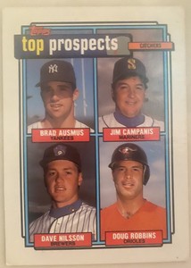 1992 Topps - Top Prospects - Brad Ausmus RC #58 - New York Yankees
