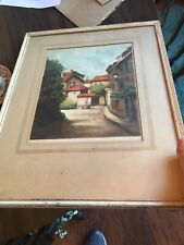 A COURT YARD IN FRANCE Framed and Matted Signed BY CHARLOT
