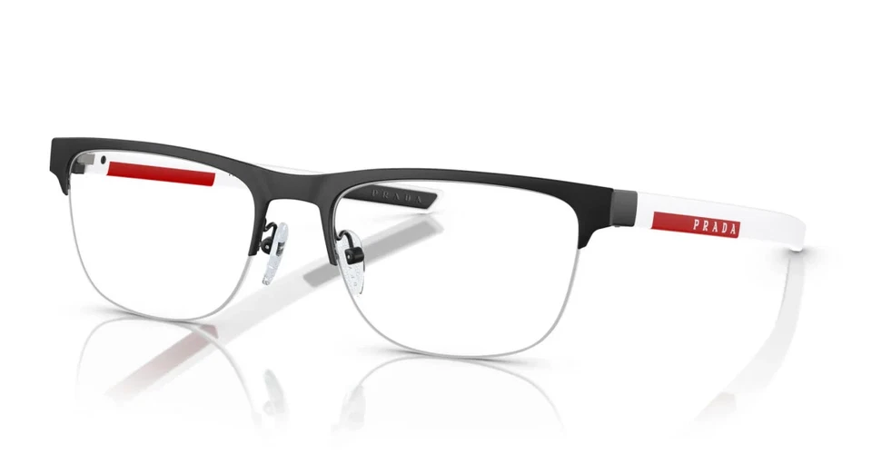 PRADA LINEA ROSSA EYEWEAR PS51QV DG01O1 57 Matte Black Half Rim Frmae - Image 1 of 3