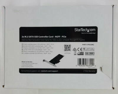 STARTECH.COM PEX2M2 ADD TWO NEXT GENERATION FORM FACTOR NGFF M.2 SATA SSDS - Image 1 of 4