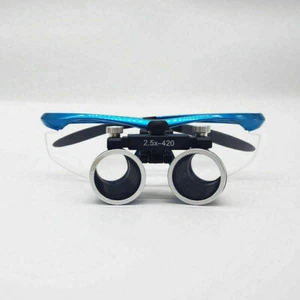 Blue Dental Medical Binocular Loupes 2.5X 420mm Optical Glass Surgical Loupes  - Picture 1 of 4