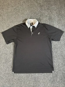 FOOTJOY Men’s Solid Black Golf Check Collar Performance Polo Shirt Golf Size M - Picture 1 of 9