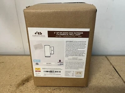 Hamilton Hills 6 英寸向上或向下迷你户外圆柱形壁灯拉丝镍 — 第 1/2 张图片