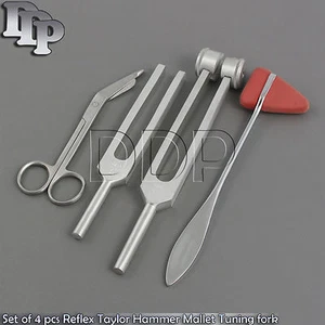 Set of 4 Pcs Reflex Taylor Hammer Tuning fork c128 512 Bandage Scissors 5.5'' - Picture 1 of 3