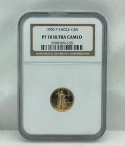 1990-P Proof 1/10 oz Gold American Eagle PF 70 ULTRA CAMEO - NGC  - Picture 1 of 4