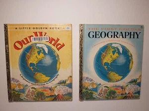 Our World a Little Golden book #242 & the First Golden Geography #534 1955 Lot - Picture 1 of 6